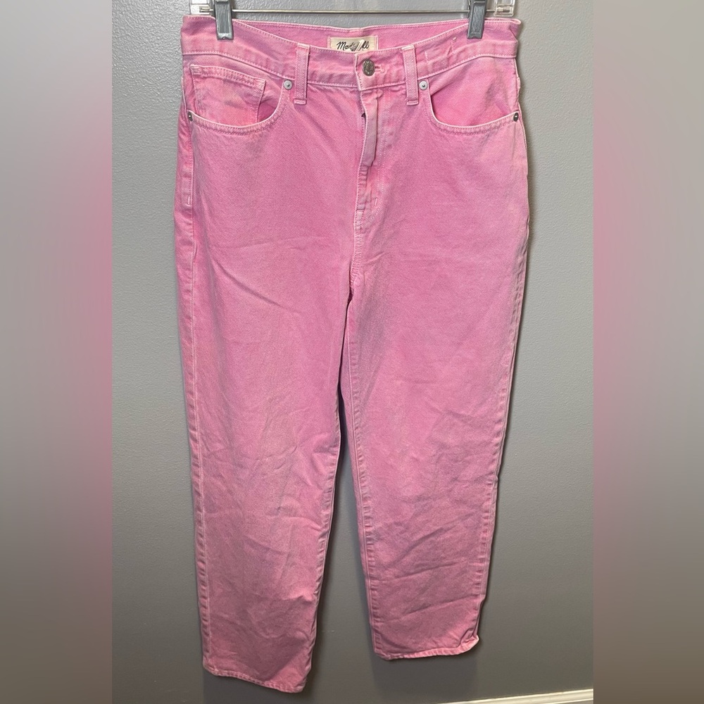 Madewell Baggy Straight Jeans Garment‎ Dyed Edition Retro Pink Size 26